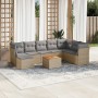 Gartensofa-Set mit beigem Kissenmix, 9-teilig aus PE-Rattan von , Gartensets - Ref: Foro24-3256115, Preis: 613,66 €, Rabatt: %