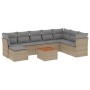 Gartensofa-Set mit beigem Kissenmix, 9-teilig aus PE-Rattan von , Gartensets - Ref: Foro24-3256115, Preis: 613,66 €, Rabatt: %