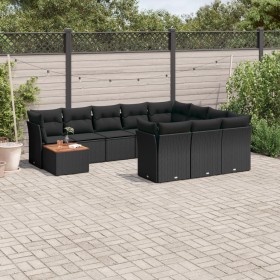 11-teiliges Gartensofa-Set und schwarze synthetische Rattankissen von , Gartensets - Ref: Foro24-3256174, Preis: 664,99 €, Ra...