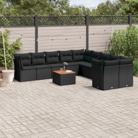 11-teiliges Gartensofa-Set und schwarze synthetische Rattankissen von , Gartensets - Ref: Foro24-3256181, Preis: 704,61 €, Ra...