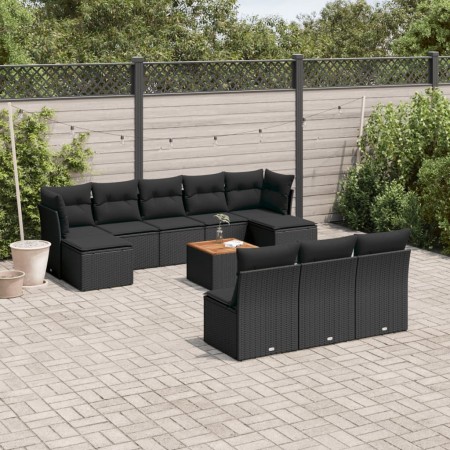 11-teiliges Gartensofa-Set und schwarze synthetische Rattankissen von , Gartensets - Ref: Foro24-3256195, Preis: 609,54 €, Ra...