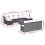 11-teiliges Gartensofa-Set und schwarze synthetische Rattankissen von , Gartensets - Ref: Foro24-3256195, Preis: 609,54 €, Ra...