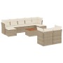 Gartensofa-Set mit beigen Kissen, 10-teilig, synthetisches Rattan von , Gartensets - Ref: Foro24-3256205, Preis: 675,19 €, Ra...