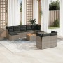 10-teiliges Gartensofa-Set mit grauen synthetischen Rattankissen von , Gartensets - Ref: Foro24-3256207, Preis: 604,60 €, Rab...