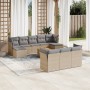 Gartensofa-Set mit beigem Kissenmix, 11-teilig aus PE-Rattan von , Gartensets - Ref: Foro24-3256213, Preis: 762,14 €, Rabatt: %