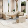 Gartensofa-Set mit Kissen, 13-teilig, beiges synthetisches Rattan von , Gartensets - Ref: Foro24-3256226, Preis: 1,00 €, Raba...