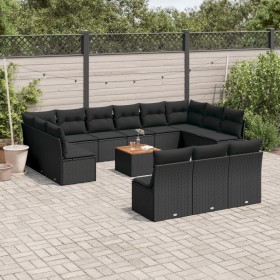 14-teiliges Gartensofa-Set mit schwarzen synthetischen Rattankissen von , Gartensets - Ref: Foro24-3256230, Preis: 817,99 €, ...