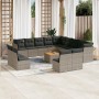 14-piece garden sofa set with gray synthetic rattan cushions by , Garden sets - Ref: Foro24-3256270, Price: 857,51 €, Discoun...