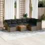 10-teiliges Gartensofa-Set mit grauen synthetischen Rattankissen von , Gartensets - Ref: Foro24-3256298, Preis: 575,62 €, Rab...