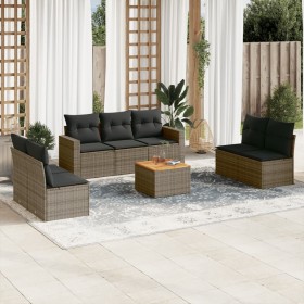 Set de sofás de jardín 8 pzas y cojines ratán sintético gris de , Conjuntos de jardín - Ref: Foro24-3256410, Precio: 503,99 €...