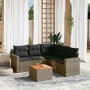 6-piece garden furniture set and gray synthetic rattan cushions by , Garden sets - Ref: Foro24-3256452, Price: 447,66 €, Disc...