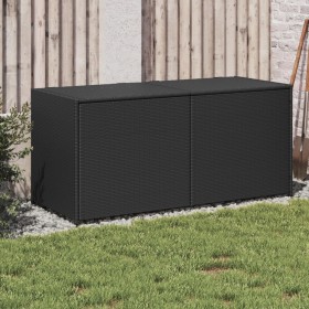 Schwarze Garten-Aufbewahrungsbox aus synthetischem Rattan, 283 l von , Aufbewahrungsboxen für den Außenbereich - Ref: Foro24-...