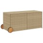 Garden storage box with wheels PE rattan beige mix 283L by , Outdoor storage boxes - Ref: Foro24-365319, Price: 137,42 €, Dis...