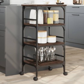 Oak brown engineered wood kitchen cart 45x35x89.5 cm by , Kitchen and dining carts - Ref: Foro24-842330, Price: 63,99 €, Disc...