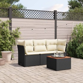 4-teilige Gartensofagarnitur mit schwarzen synthetischen Rattankissen von , Gartensets - Ref: Foro24-3223466, Preis: 252,70 €...