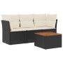 4-piece garden sofa set with black synthetic rattan cushions by , Garden sets - Ref: Foro24-3223466, Price: 252,70 €, Discoun...