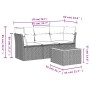 4-piece garden sofa set with black synthetic rattan cushions by , Garden sets - Ref: Foro24-3223466, Price: 252,70 €, Discoun...