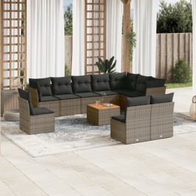 11-piece garden sofa set and gray synthetic rattan cushions by , Garden sets - Ref: Foro24-3223701, Price: 662,74 €, Discount: %