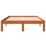 Estructura de cama madera maciza pino marrón cera 140x200 cm de , Camas y somieres - Ref: Foro24-844171, Precio: 119,99 €, De...