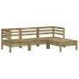 3-Sitzer-Gartensofa mit Fußstütze aus imprägniertem Kiefernholz von , Modulare Sofas für den Außenbereich - Ref: Foro24-83806...