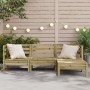 3-Sitzer-Gartensofa mit Fußstütze aus imprägniertem Kiefernholz von , Modulare Sofas für den Außenbereich - Ref: Foro24-83806...