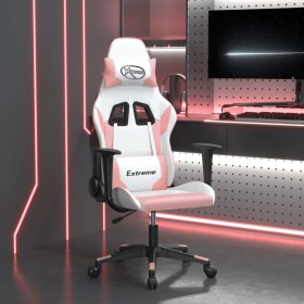 White and pink synthetic leather massage gaming chair by , Gaming chairs - Ref: Foro24-345454, Price: 126,99 €, Discount: %