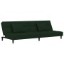 Sofá cama de 2 plazas con dos almohadas terciopelo verde oscuro de , Sofás - Ref: Foro24-375809, Precio: 221,59 €, Descuento: %