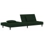 Sofá cama de 2 plazas con dos almohadas terciopelo verde oscuro de , Sofás - Ref: Foro24-375809, Precio: 221,59 €, Descuento: %