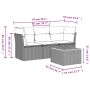 4-piece garden sofa set and gray synthetic rattan cushions by , Garden sets - Ref: Foro24-3223470, Price: 245,70 €, Discount: %