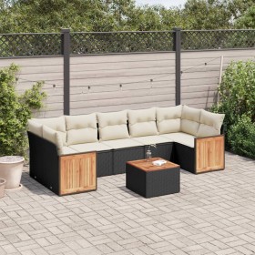 8-teiliges Gartensofa-Set und schwarze synthetische Rattankissen von , Gartensets - Ref: Foro24-3259893, Preis: 497,99 €, Rab...