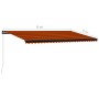 Orange and brown retractable manual awning 600x300 cm by , Awnings - Ref: Foro24-3055201, Price: 504,47 €, Discount: %