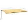 Manual retractable awning with yellow and white LED light 600x350 m by , Awnings - Ref: Foro24-3069243, Price: 614,53 €, Disc...