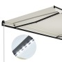 Toldo retráctil manual con luz LED color crema 600x300 cm de , Toldos - Ref: Foro24-3055234, Precio: 496,16 €, Descuento: %