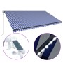 Awning with LED and wind sensor blue and white 600x300 cm by , Awnings - Ref: Foro24-3051284, Price: 638,95 €, Discount: %