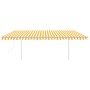 Toldo automático LED y sensor de viento amarillo blanco 5x3 m de , Toldos - Ref: Foro24-3069993, Precio: 760,75 €, Descuento: %