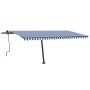 Toldo de pie retráctil manual azul y blanco 500x350 cm de , Toldos - Ref: Foro24-3069856, Precio: 555,73 €, Descuento: %