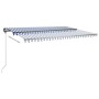 Blue and white manual retractable foot awning 500x350 cm by , Awnings - Ref: Foro24-3069856, Price: 564,62 €, Discount: %