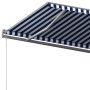 Blue and white manual retractable foot awning 500x350 cm by , Awnings - Ref: Foro24-3069856, Price: 564,62 €, Discount: %