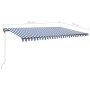 Blue and white manual retractable foot awning 500x350 cm by , Awnings - Ref: Foro24-3069856, Price: 564,62 €, Discount: %