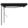 Toldo retráctil manual con postes gris antracita 4,5x3 m de , Toldos - Ref: Foro24-3070159, Precio: 483,06 €, Descuento: %