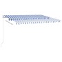 Automatic awning with LED and wind sensor blue white 4x3 m by , Awnings - Ref: Foro24-3069951, Price: 697,13 €, Discount: %