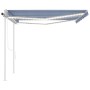 Toldo automático con LED y sensor de viento azul blanco 4x3 m de , Toldos - Ref: Foro24-3069951, Precio: 695,99 €, Descuento: %