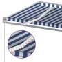 Toldo automático con LED y sensor de viento azul blanco 4x3 m de , Toldos - Ref: Foro24-3069951, Precio: 695,99 €, Descuento: %