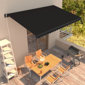 Anthracite gray manual retractable awning 450x300 cm by , Awnings - Ref: Foro24-3051240, Price: 291,78 €, Discount: %