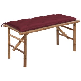 Folding garden bench with bamboo cushion 118 cm by , garden benches - Ref: Foro24-3063873, Price: 79,65 €, Discount: %