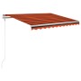 Automatic awning LED wind sensor orange brown 300x250 cm by , Awnings - Ref: Foro24-3068875, Price: 439,34 €, Discount: %