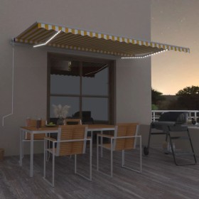 Toldo automático LED sensor de viento amarillo/blanco 500x300cm de , Toldos - Ref: Foro24-3068953, Precio: 705,99 €, Descuent...