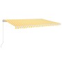 Automatic awning LED wind sensor yellow/white 500x300cm by , Awnings - Ref: Foro24-3068953, Price: 678,07 €, Discount: %