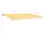 Automatic awning LED wind sensor yellow/white 500x300cm by , Awnings - Ref: Foro24-3068953, Price: 678,07 €, Discount: %