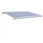 Toldo automático LED sensor de viento azul y blanco 400x350 cm de , Toldos - Ref: Foro24-3068991, Precio: 728,99 €, Descuento: %